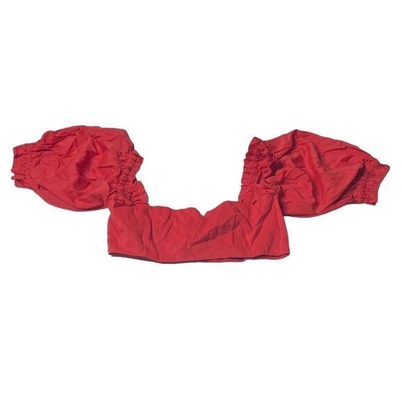 WeWoreWhat‎ Womens Y2K Solid Obe Ruby Coco Crop Top Blouse Medium New - Picture 13 of 16